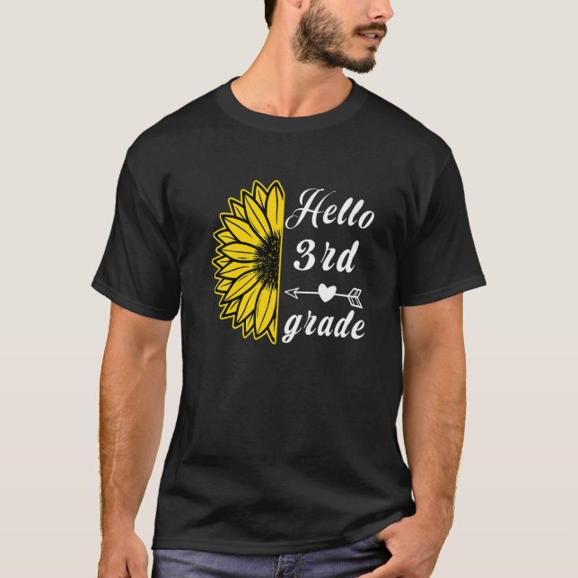 3rd Grade Back to School Boys Girls Kids Sunflower T-Shirt (Front)