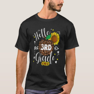 3rd Grade Back To School Leopard Print Sunflower T T-Shirt