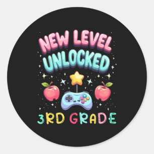 3rd Grade Ck To School Gamer Classic Round Sticker