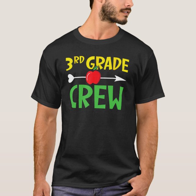 3rd Grade Crew Student Back To School Students Gra T-Shirt (Front)