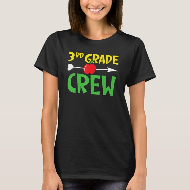 3rd Grade Crew Student Back To School Students Gra T-Shirt (Front)