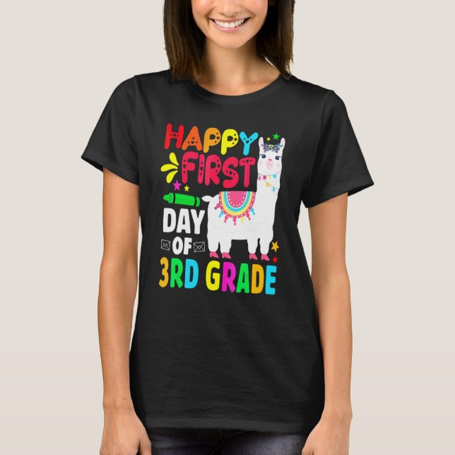 3rd Grade Cute Llama Teacher Team Third Grade Squa T-Shirt (Front)