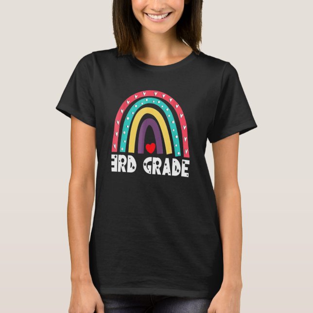 3rd Grade Cute Rainbow Kids Teachers Field Day 202 T-Shirt (Front)