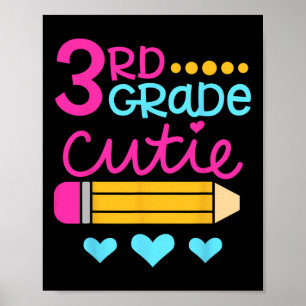3rd Grade Cutie First Day Of School Back To School Poster