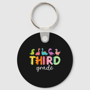 3rd Grade Dinosaur Back To School First Day Of Sch Key Ring