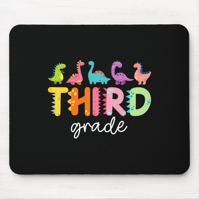 3rd Grade Dinosaur Back To School First Day Of Sch Mouse Mat (Front)