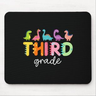 3rd Grade Dinosaur Ck To School First Day Of Schoo Mouse Mat