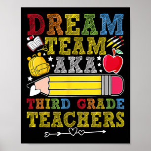 3rd Grade Dream Team Teachers Third Grade Teacher  Poster