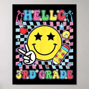 3rd Grade For Boys Girls Teacher Third Grade Back Poster