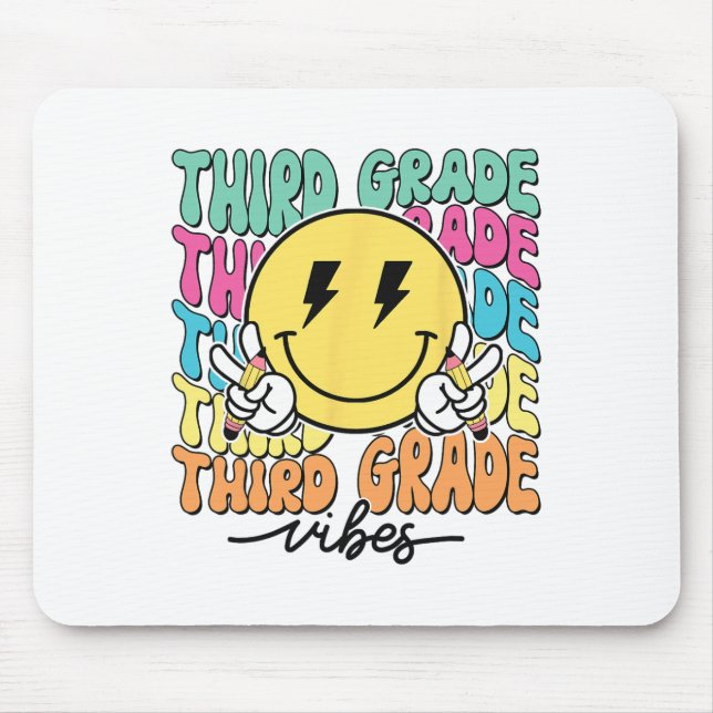 3rd Grade For Girls Boy Teacher Third Grade Back T Mouse Mat (Front)