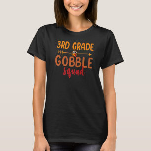 3rd Grade Gobble Squad Turkey Thanksgiving T-Shirt