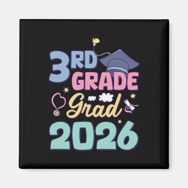 3rd Grade Graduation 2026 Proud Grad Third Grade G Magnet (Front)