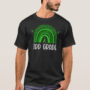 3rd Grade Green Leopard Rainbow Kids Teachers Fiel T-Shirt