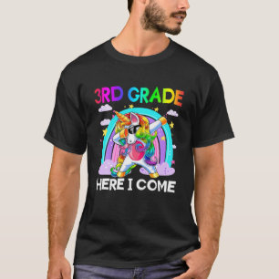 3Rd Grade Here I Come Dabbing Unicorn T-Shirt
