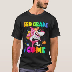3rd Grade Here I Come Shark Backpack Back To Schoo T-Shirt