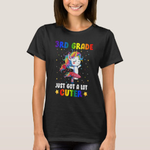 3rd Grade Just Got A Lot Cuter Ballet Unicorn Back T-Shirt