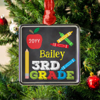 3rd Grade Keepsake Chalkboard Colourful Kids Photo
