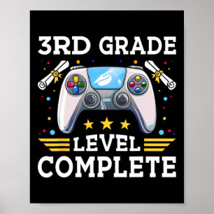 3rd Grade Level Complete Gamer Kids Cl Of 2025 Boy Poster