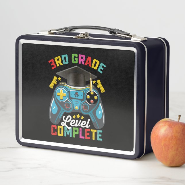 3rd Grade Level Complete Graduation Gaming Gamer Metal Lunch Box (In Situ)
