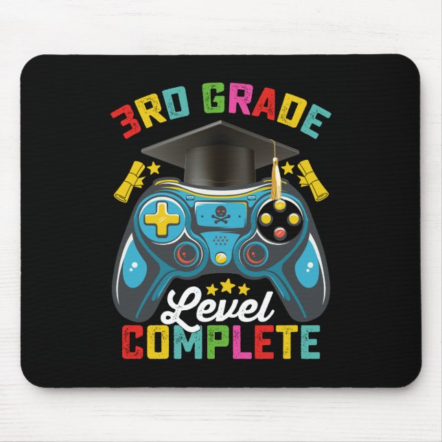 3rd Grade Level Complete Graduation Gaming Gamer Mouse Mat (Front)