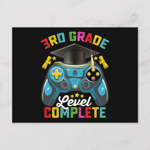 3rd Grade Level Complete Graduation Gaming Gamer Postcard