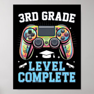 3rd Grade Level Complete Last Day Of School Gamer Poster