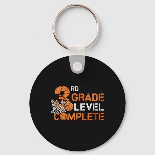 3rd Grade Level Complete Sketll Last Day Of School Key Ring (Front)