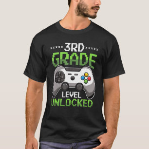 3rd Grade Level Unlocked Back To School Video Game T-Shirt
