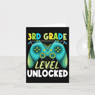 3rd Grade Level Unlocked First Day Back To School Card