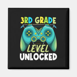 3rd Grade Level Unlocked First Day Back To School Magnet