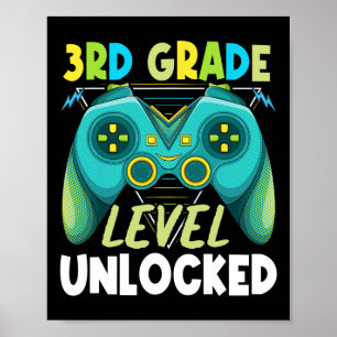 3rd Grade Level Unlocked First Day Back To School Poster