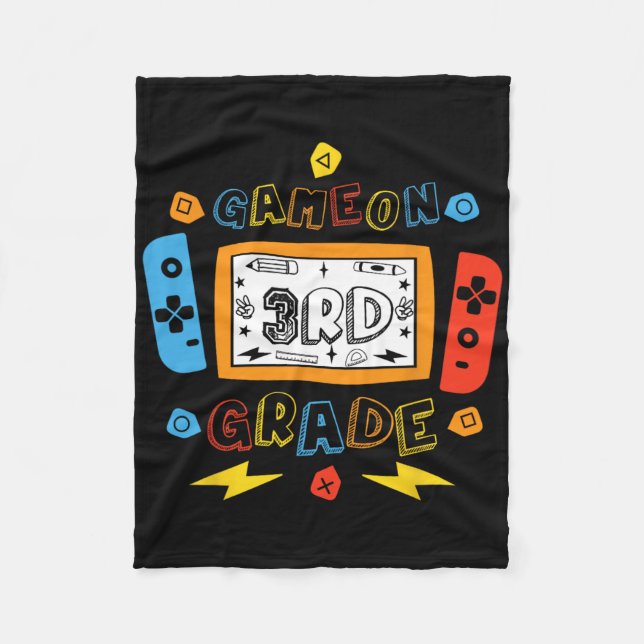 3rd Grade Level Unlocked Game On 3rd Grade Back To Fleece Blanket (Front)