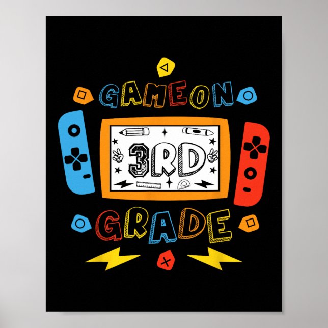 3rd Grade Level Unlocked Game On 3rd Grade Back To Poster (Front)