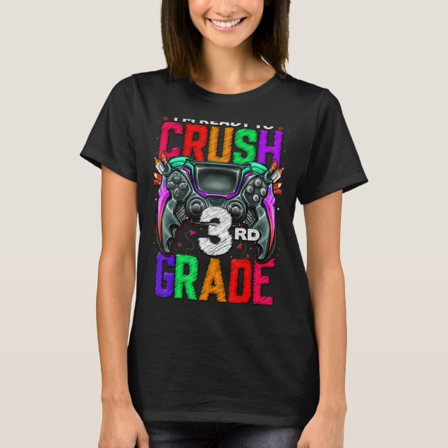 3rd Grade Level Unlocked Game On 3rd Grade Back To T-Shirt (Front)