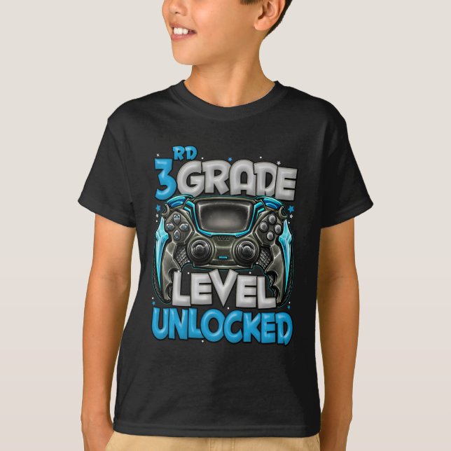3rd Grade Level Unlocked Game On 3rd Grade Back To T-Shirt (Front)