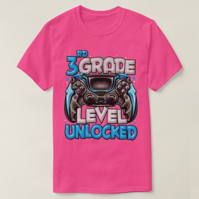 3rd Grade Level Unlocked Game On 3rd Grade Back To T-Shirt (Design Front)
