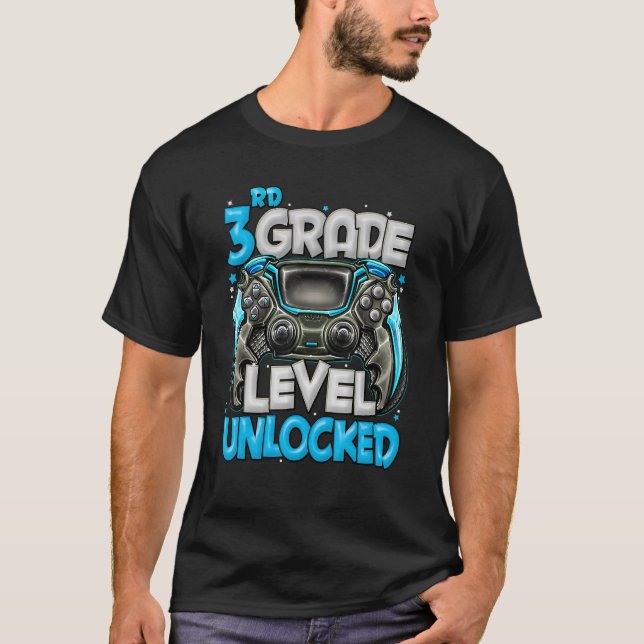 3rd Grade Level Unlocked Game On 3rd Grade Back To T-Shirt (Front)