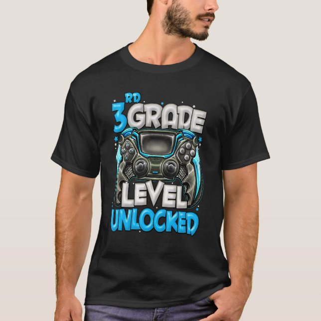 3rd Grade Level Unlocked Game On 3rd Grade Back To T-Shirt (Front)