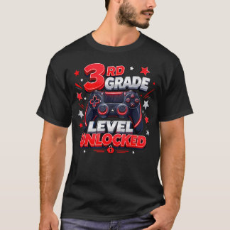 3Rd Grade Level Unlocked Gamer Back To School T-Shirt