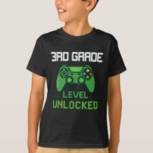 3rd Grade Level Unlocked Gamer Ck To School Boys G T-Shirt