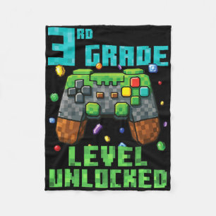 3rd Grade Level Unlocked Gamer Controller Back To Fleece Blanket