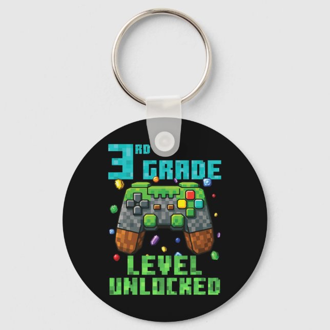 3rd Grade Level Unlocked Gamer Controller Ck To Sc Key Ring (Front)