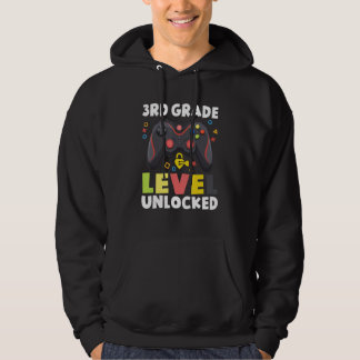 3rd Grade Level Unlocked Video Game Back To School Hoodie