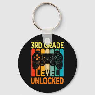 3rd Grade Level Unlocked Video Game Back To School Key Ring