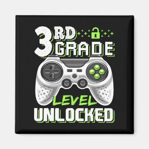 3rd Grade Level Unlocked Video Game Back To School Magnet