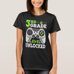 3rd Grade Level Unlocked Video Game Back To School T-Shirt