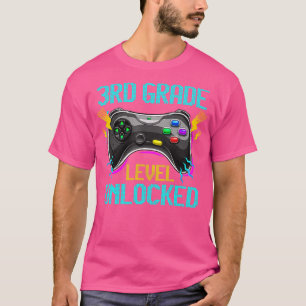 3rd Grade Level Unlocked Video Game Back to School T-Shirt