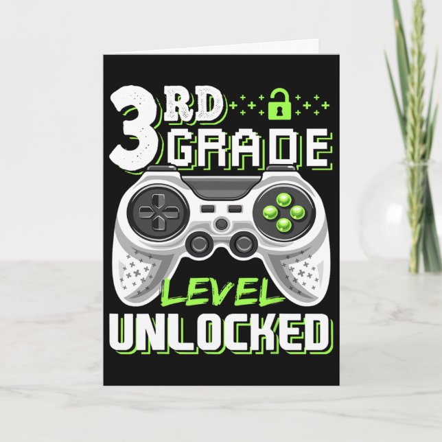 3rd Grade Level Unlocked Video Game Ck To School B Card (Front)
