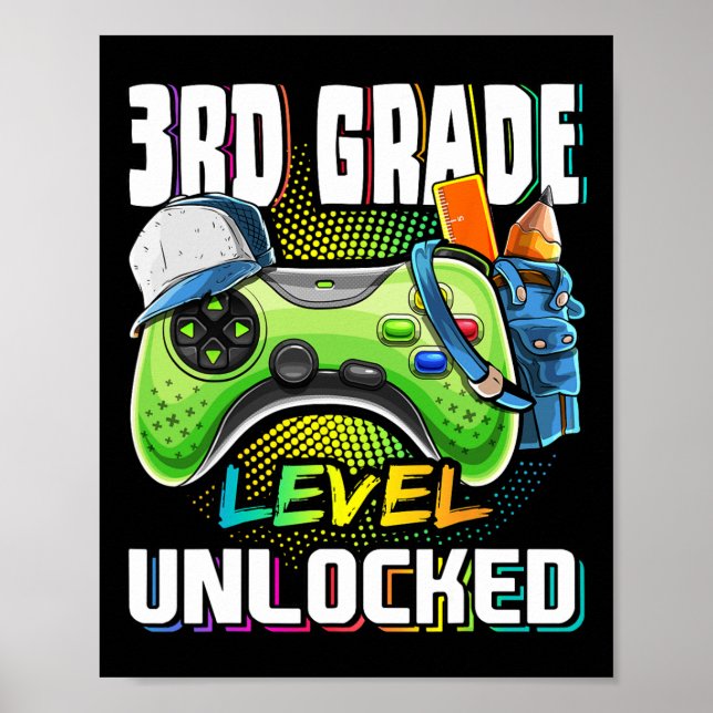 3rd Grade Level Unlocked Video Game Ck To School B Poster (Front)