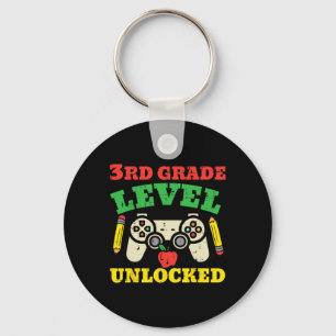 3rd Grade Level Unlocked Video Game First Day Of S Key Ring